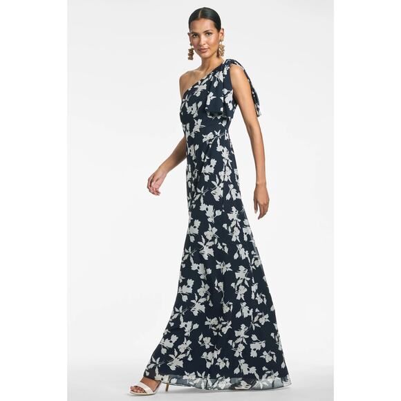 Sachin & Babi Dresses & Skirts - Sachin & Babi One Shoulder Chelsea Gown Dress Plus Size 16W Navy Venetia Petal